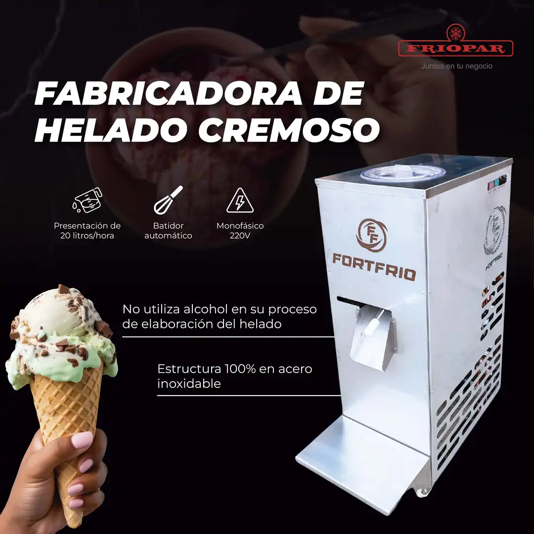 Fabricadora de helado cremoso de 15 litros/hora